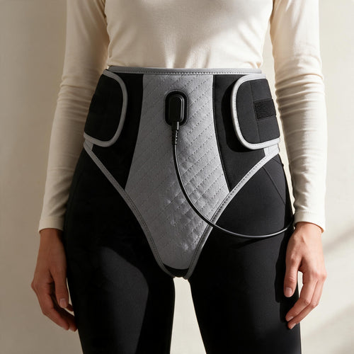 BellyBear worn over leggings, front view
