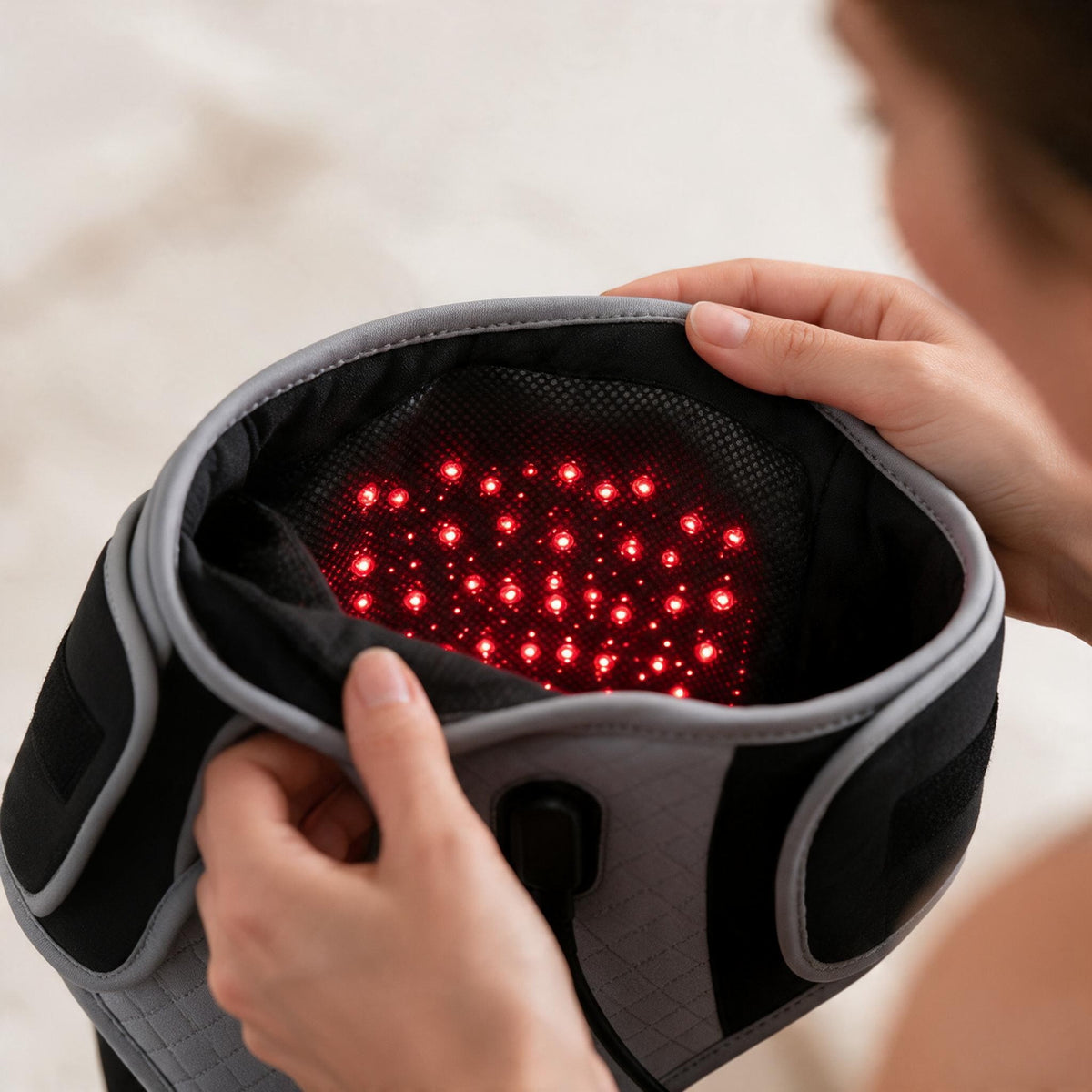 Red light beads inside the BellyBear wrap